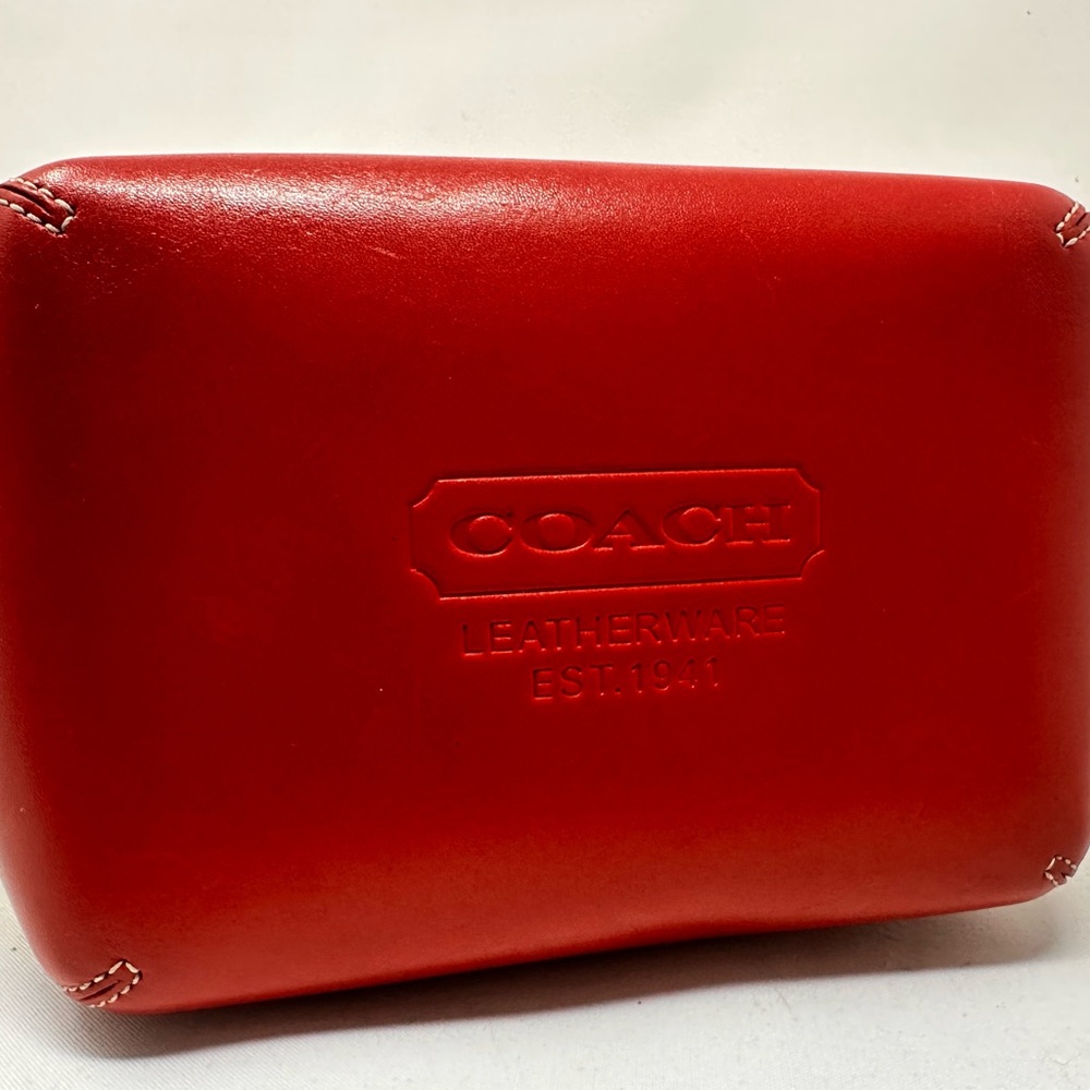 Vintage Coach 8909 Woven Straw Handbag Cherry Red Y2K - Picture 6 of 8